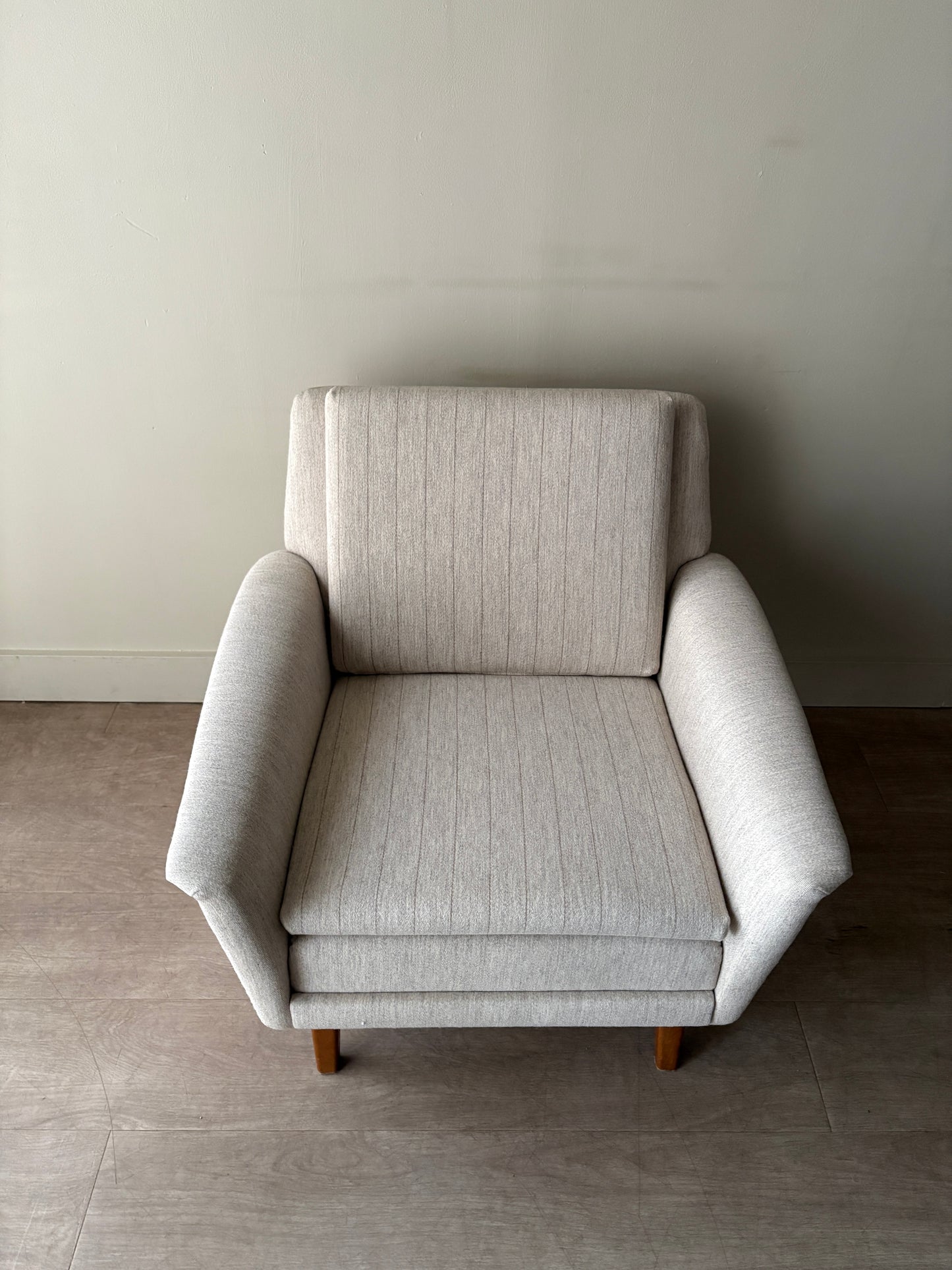 Swedish oatmeal striped lounge chair