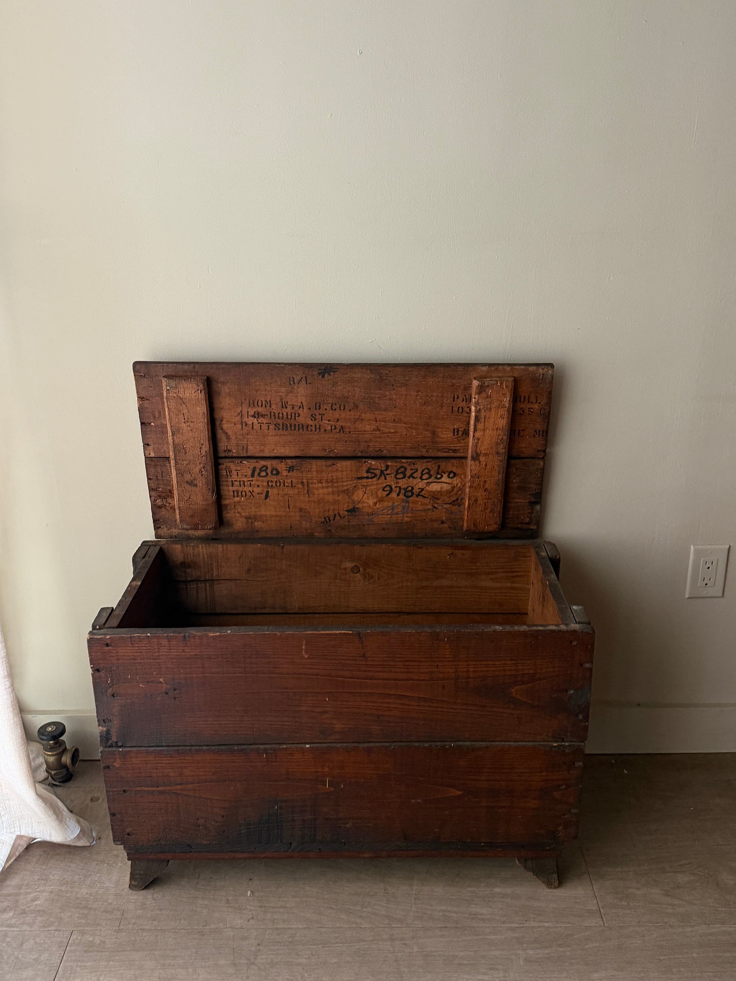 Chestnut feed bin chest