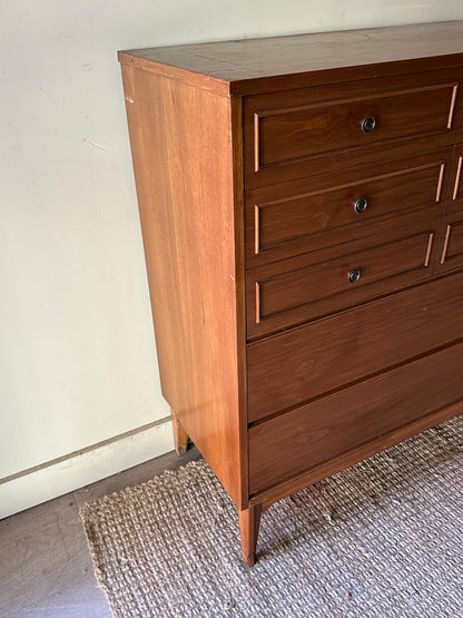 Walnut tallboy dresser