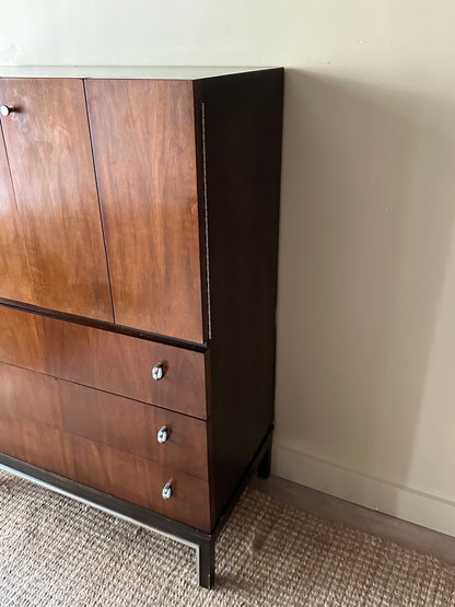 Walnut and Chrome gentleman’s dresser