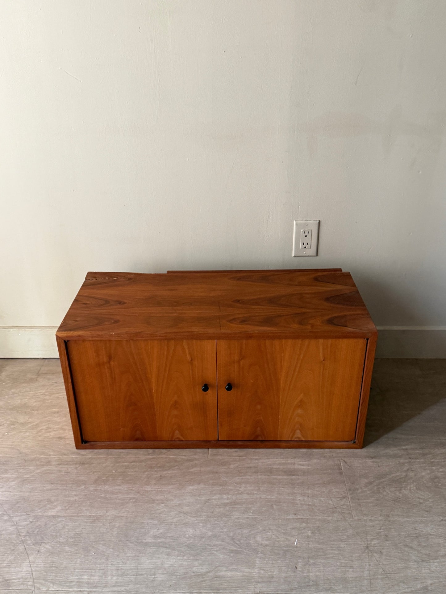 Walnut floating cabinet