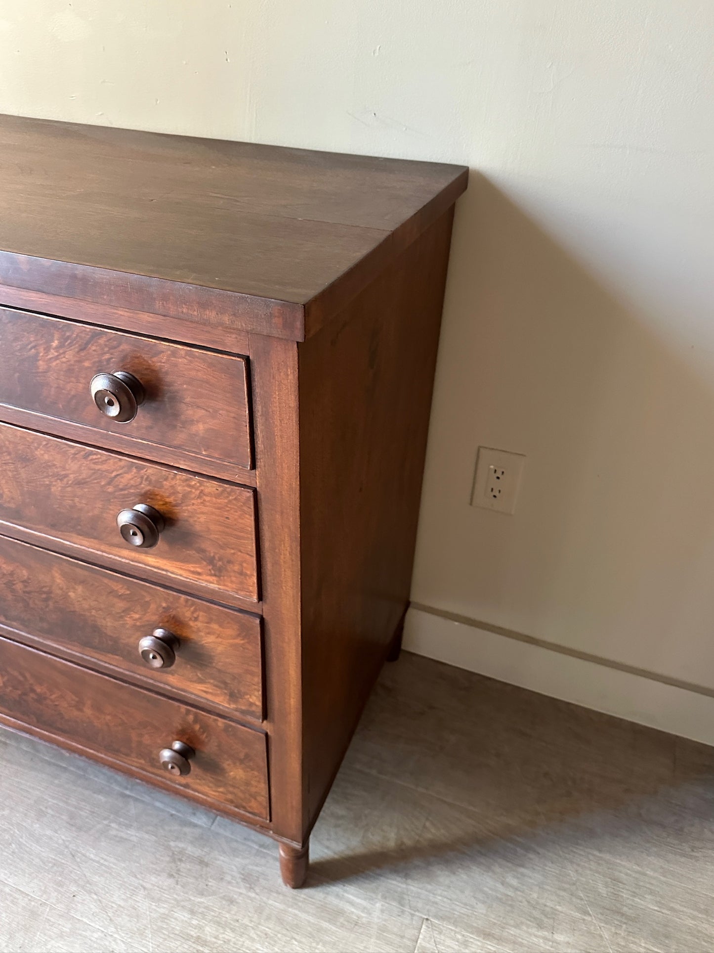 Burled walnut dresser