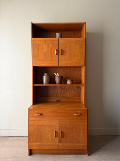 Danish teak two piece bookcase