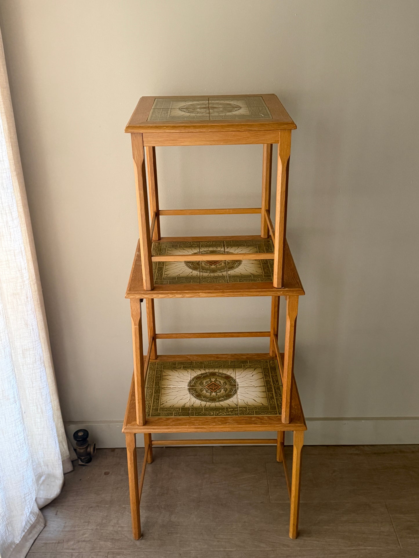 Toften Danish oak & tile nesting tables