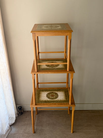 Toften Danish oak & tile nesting tables