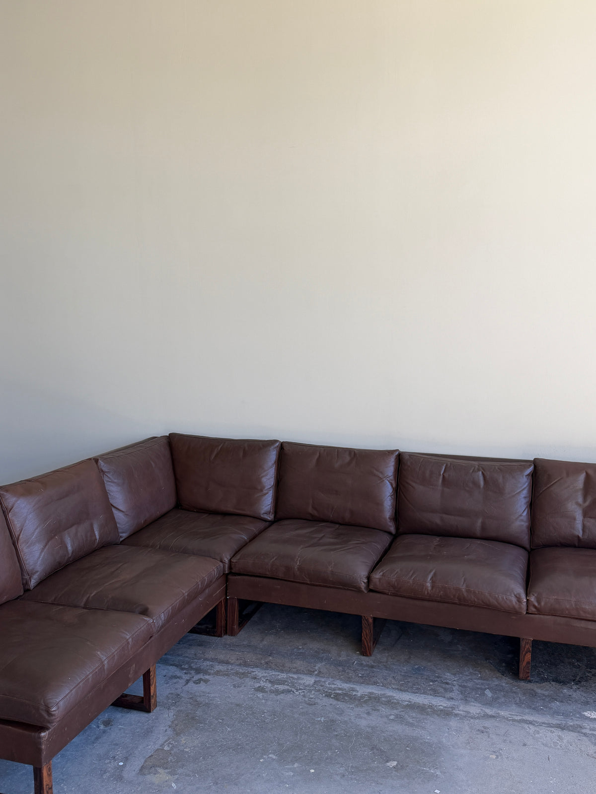 Danish Rosewood and Leather Sectional Sofa