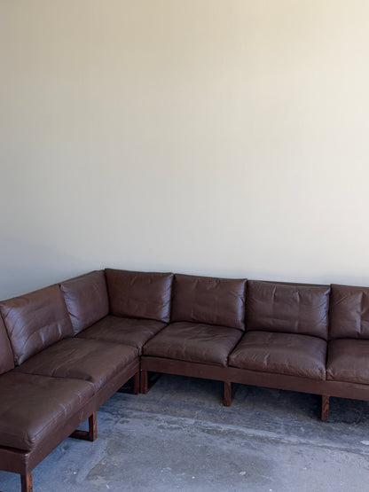 Danish Rosewood and Leather Sectional Sofa