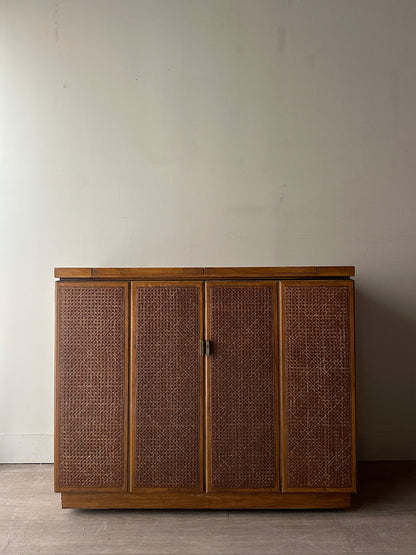 Oak and cane flip top bar