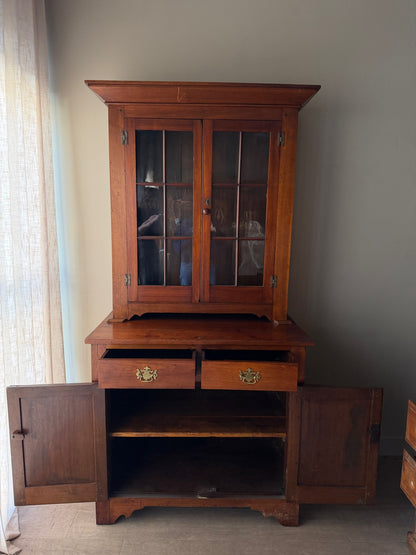 Pennsylvania Federal walnut two piece hutch