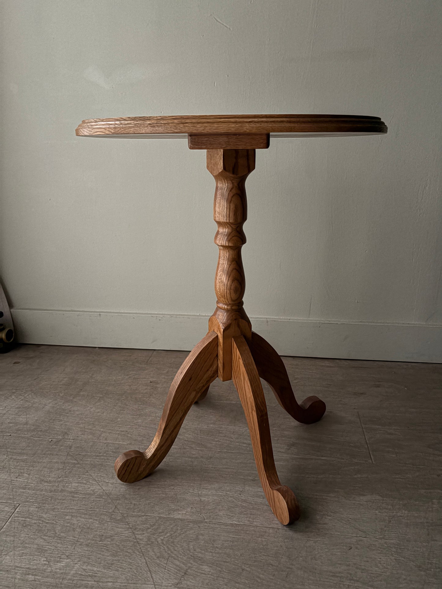 Golden oak side table