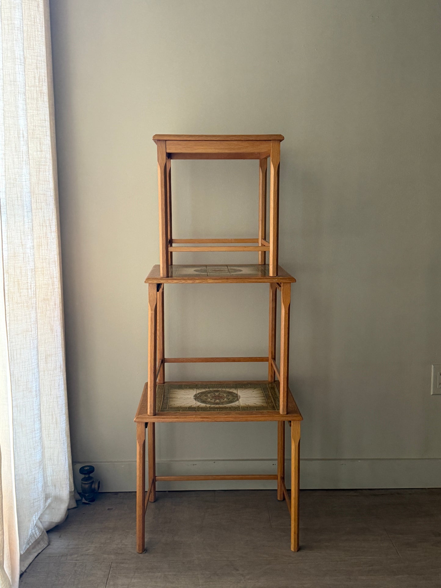 Toften Danish oak & tile nesting tables