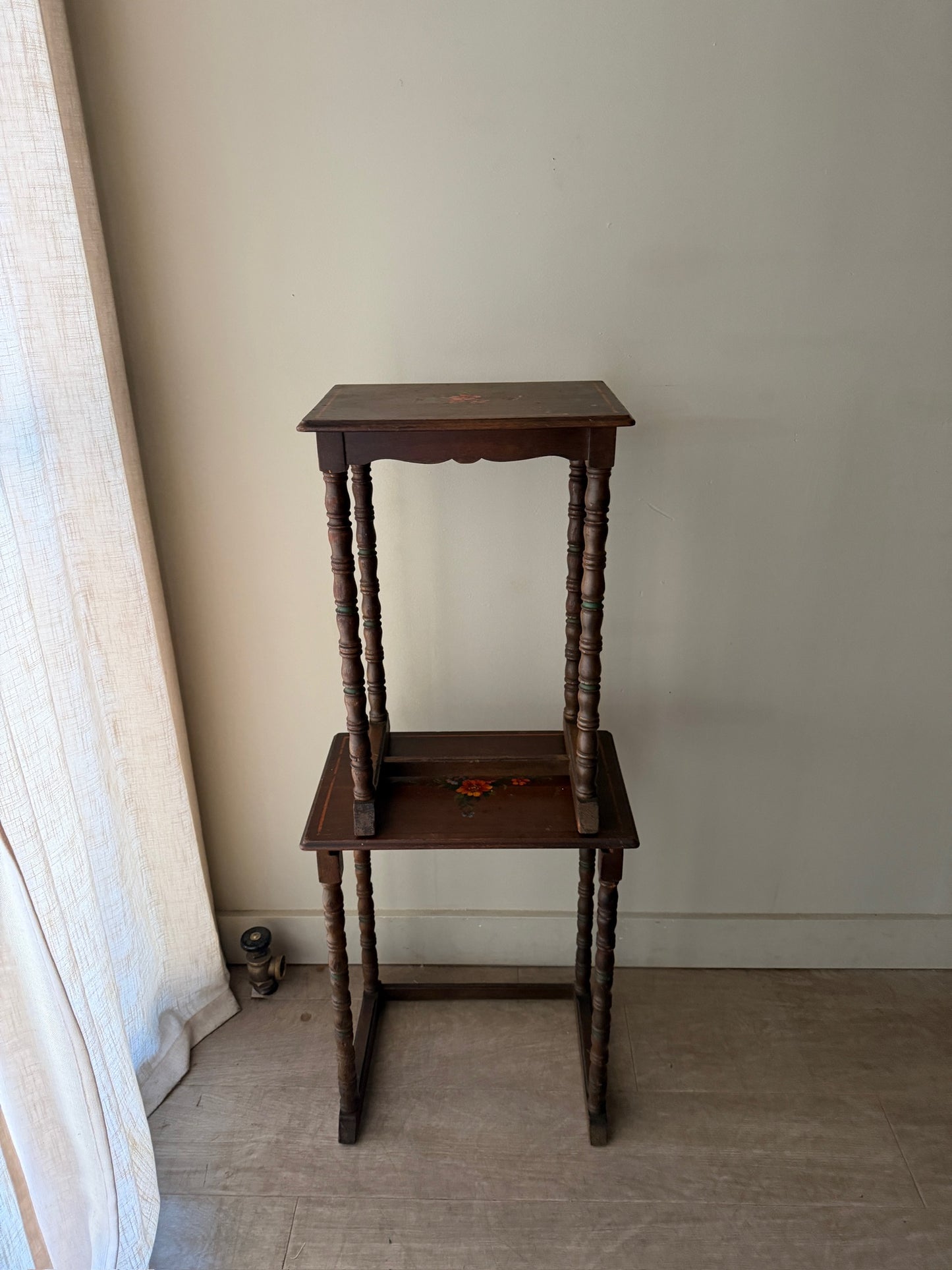 Edwardian painted oak nesting tables