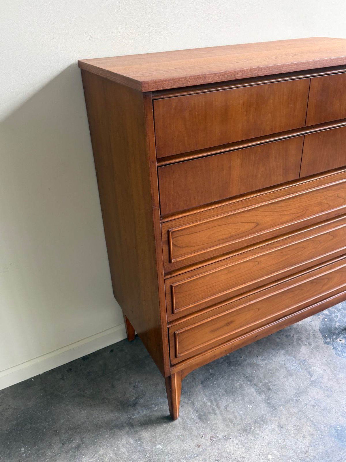 Walnut tallboy dresser