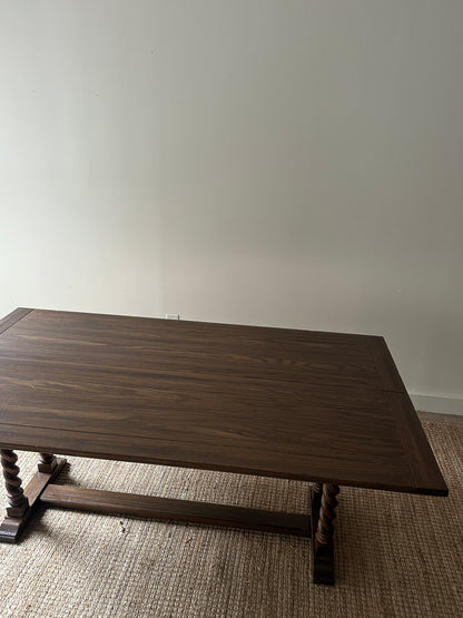 Barley twist folding dining table