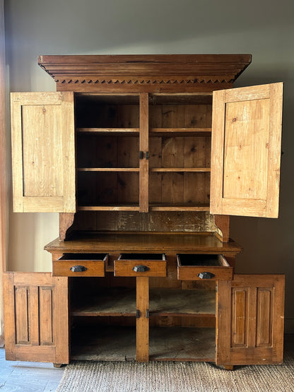 Two piece pine hutch