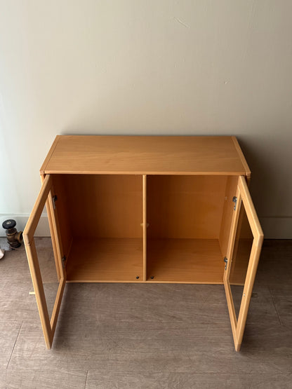 Caso “Rimme” Danish beech modular system - two double glass door units. Sold individually.