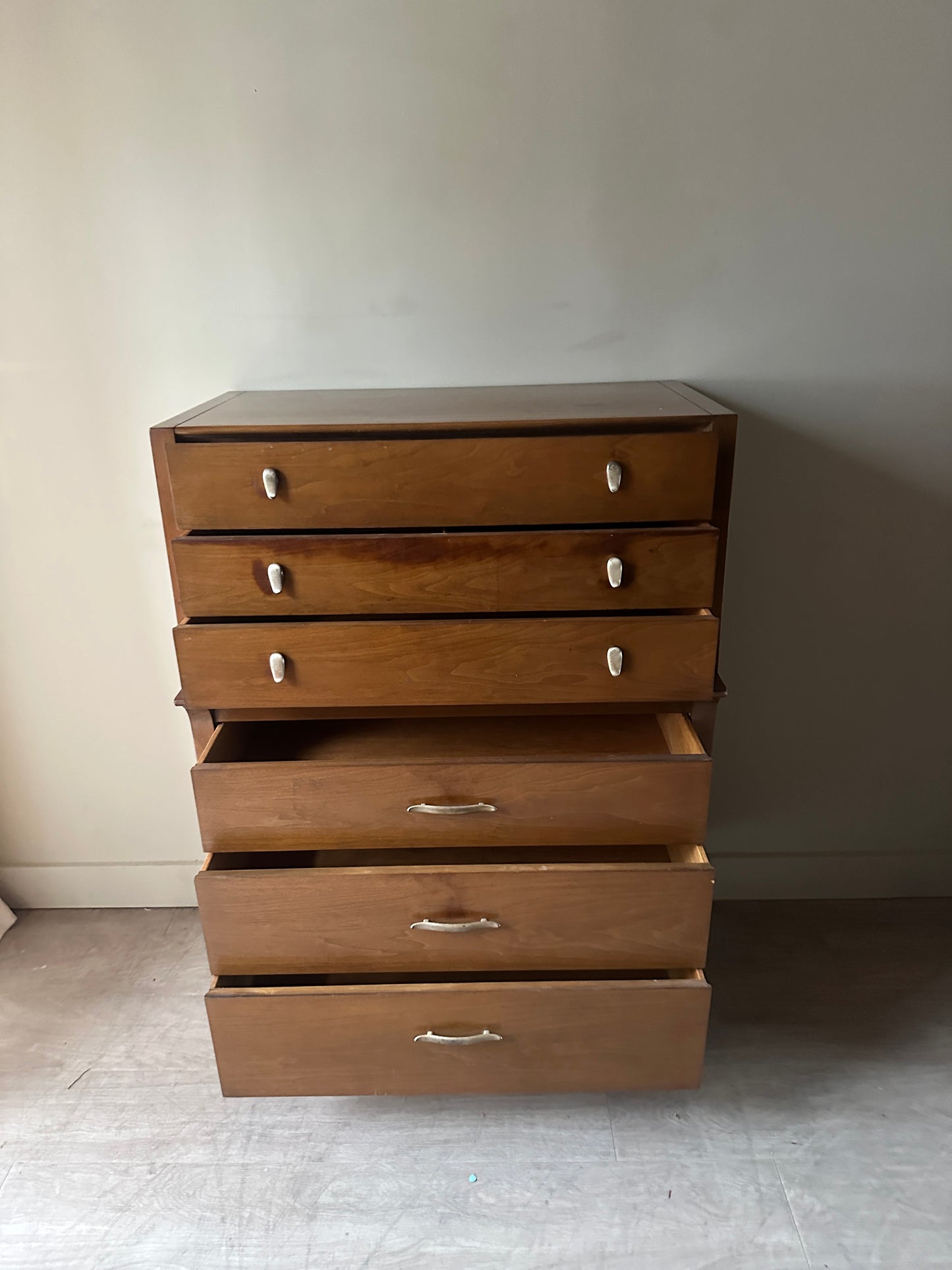 Walnut brass knob tallboy