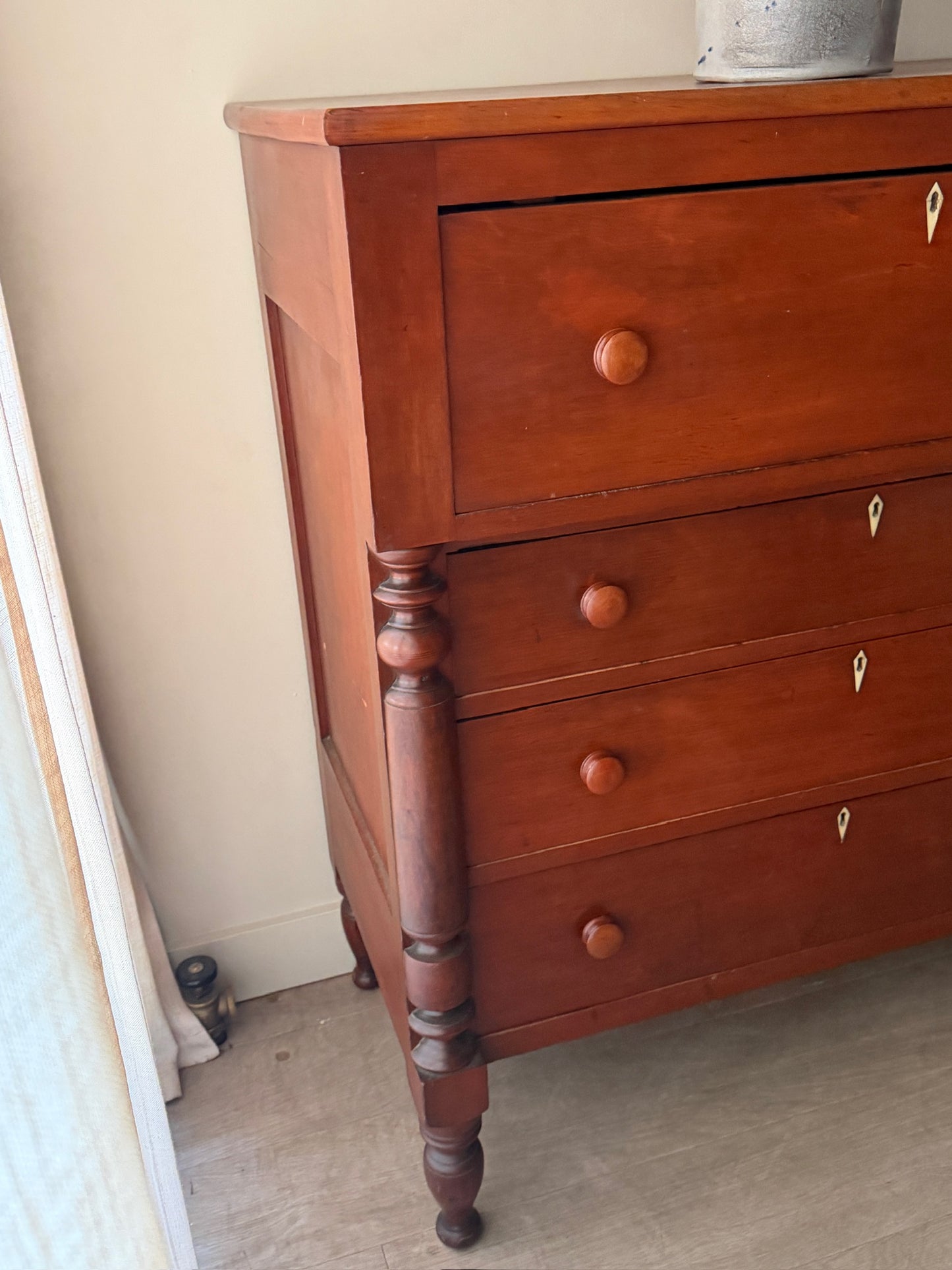 Pennsylvania Sheraton inlaid cherry dresser