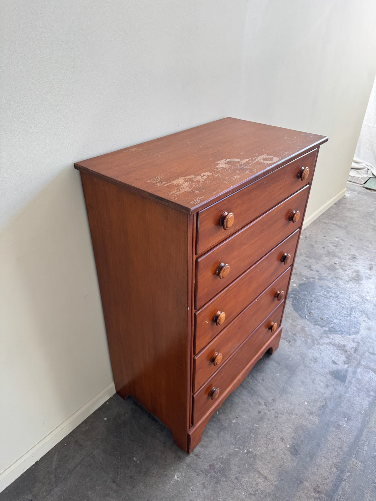 Maple tallboy dresser