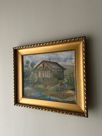 “LA MAISONETTE” OIL ON CANVAS BY H. WEBER, 1920s