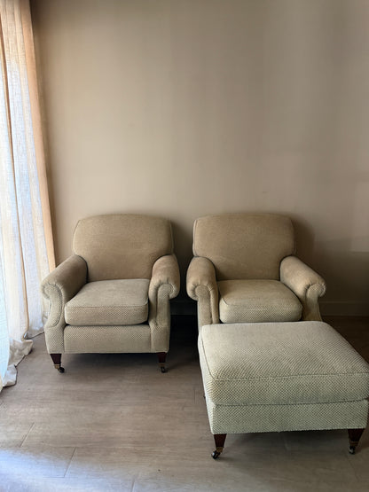 Kravet lounge chair without ottoman (stains)