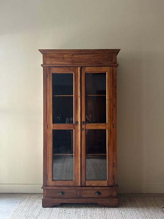 Pine and glass cupboard