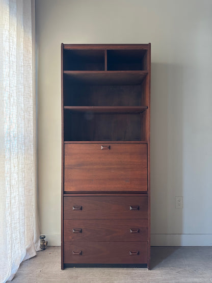 Walnut secretary shelf