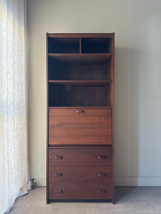 Walnut secretary shelf