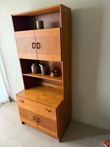 Danish teak two piece bookcase