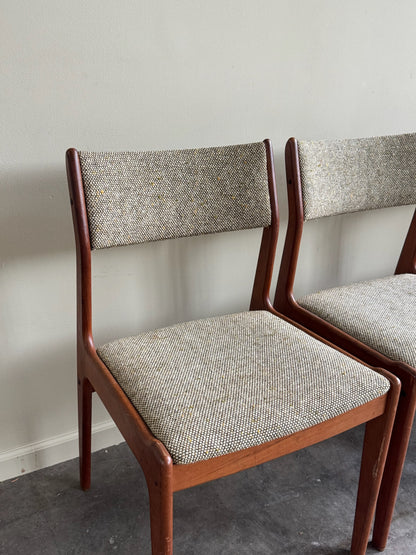 Scandinavian teak upholstered chairs. Sold in pairs.