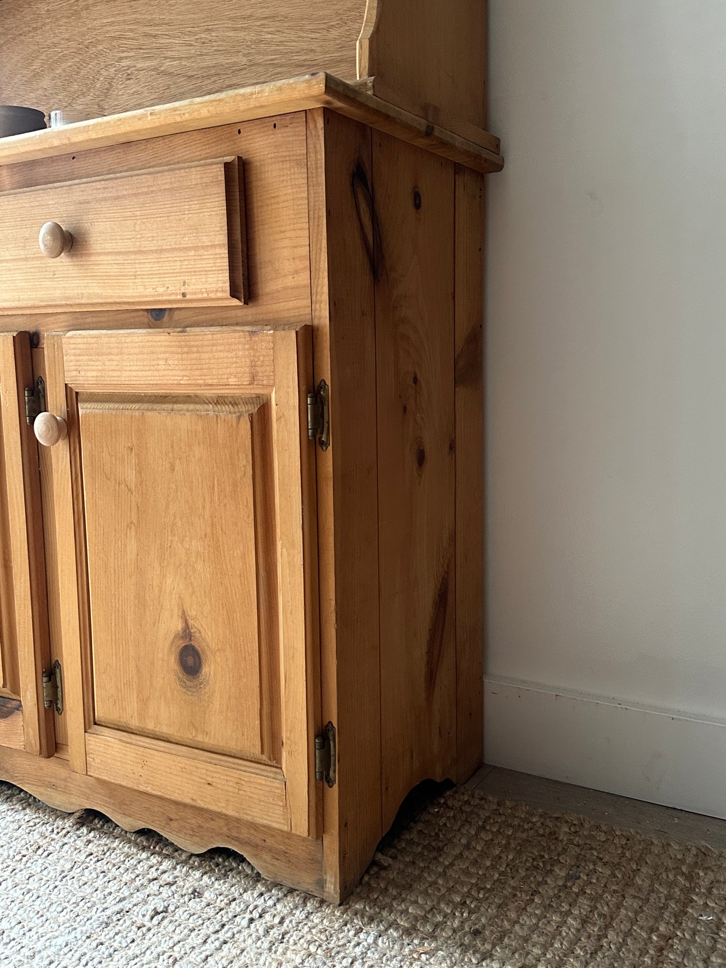 Two piece pine hutch