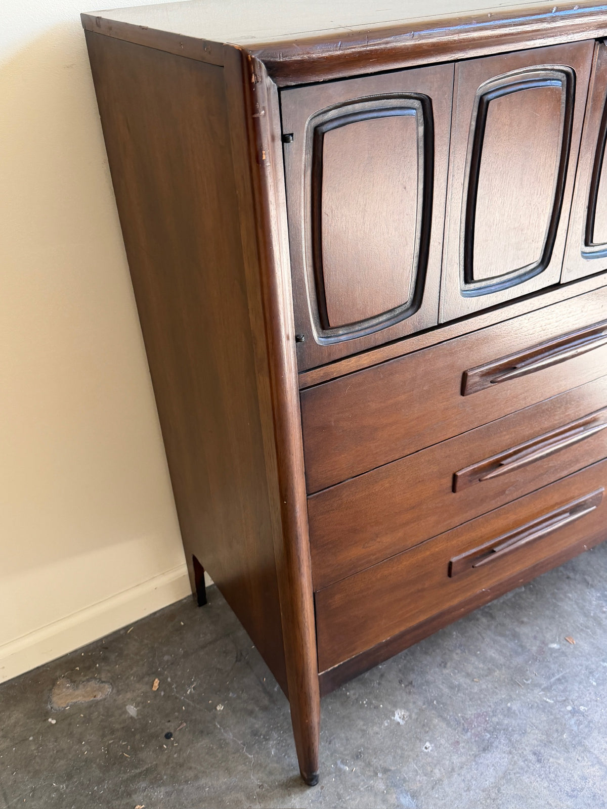Broyhill walnut side-by-side dresser