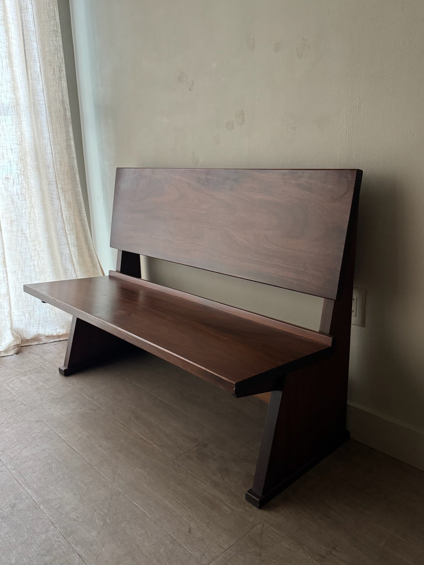 Walnut church pew