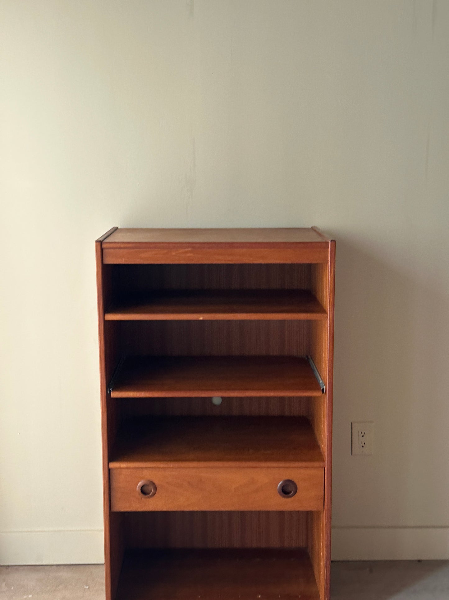 Teak record cabinet