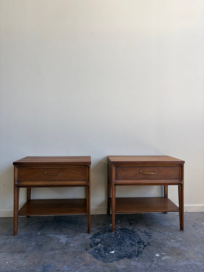Pair of Broyhill Walnut Nightstands