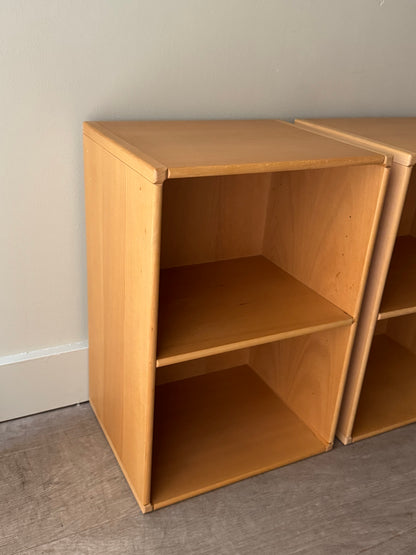 Caso “Rimme” Danish beech modular system - two vertical open shelf units. Sold individually.