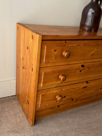 Small Swedish pine 3 drawer dresser