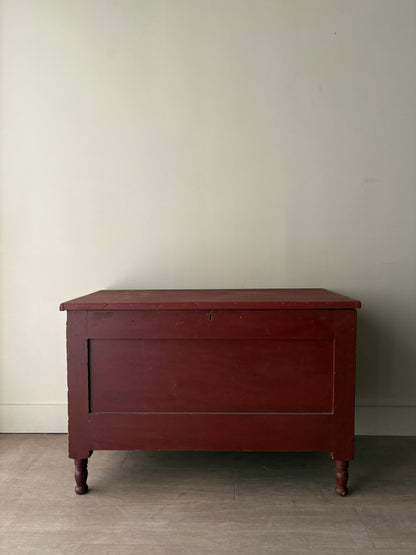 Pennsylvania Sheraton red painted pine chest