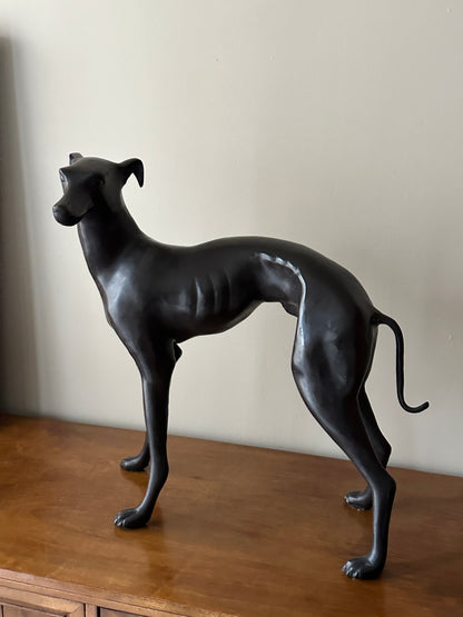 Bronze whippet statue