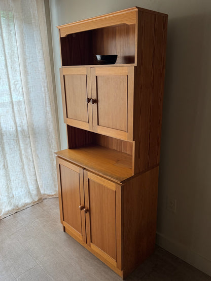 Scandinavian pine two piece cupboard