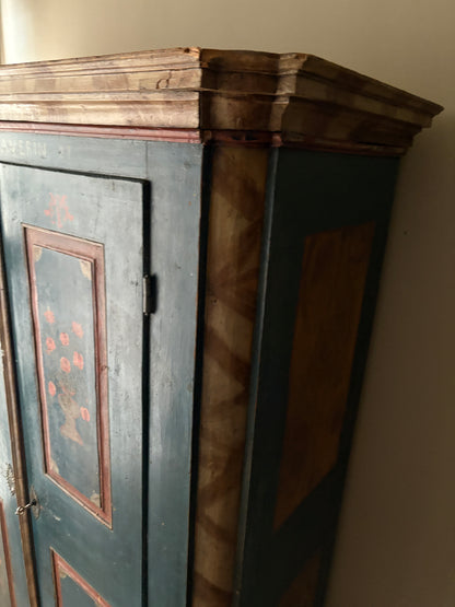 Northern European painted pine wardrobe