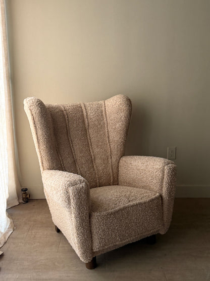 Danish boucle lounge chair
