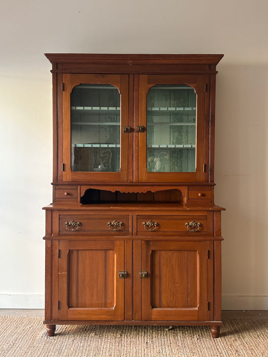 Two piece step back hutch