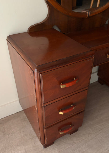 Deco walnut vanity