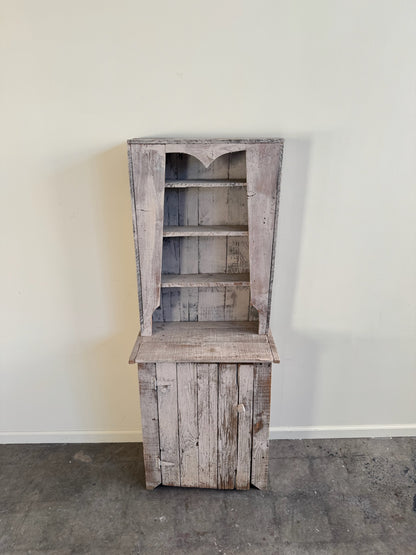 White painted pine stepback cupboard