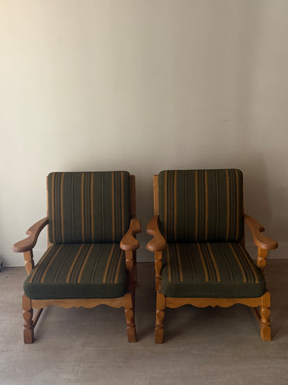 Henning Kjaernulf Danish oak lounge chairs. Sold individually.