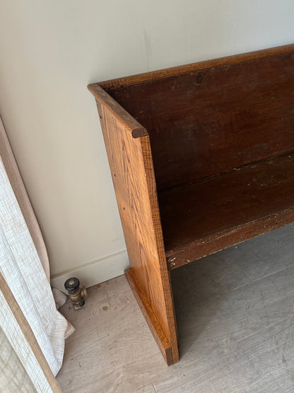 Oak church pew