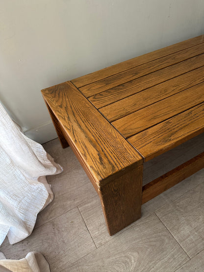 Brutalist oak coffee table