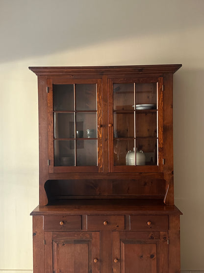 Two Piece Pine Hutch