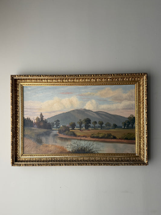 American Hudson River School landscape. Signed 1889